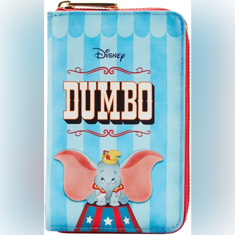 Brand new Loungefly Disney Dumbo Book Series Convertible Zip Around Wallet